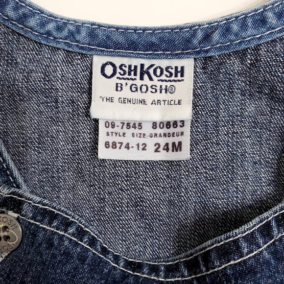 Oshkosh B'gosh Girl Denim Jumper Dress 24 Months Embroidery Blue Canada … - Picture 7 of 8